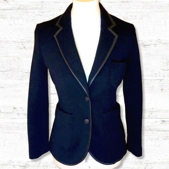 { rag & bone } - Leather Trim Wool Blazer - Picture 1 of 4